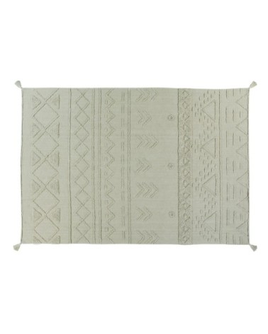 Tapis ethnique berbère en coton olive 170x240