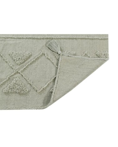 Tapis ethnique berbère en coton olive 170x240