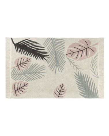 Tapis lavable en coton rose 140x200