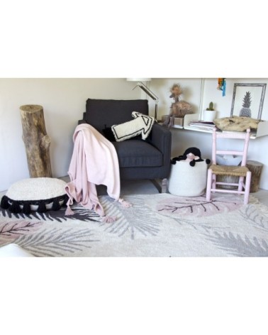 Tapis lavable en coton rose 140x200