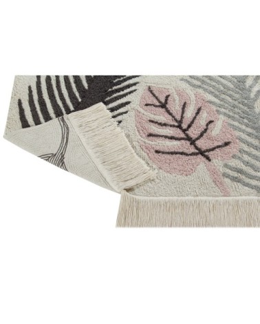 Tapis lavable en coton rose 140x200
