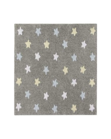 Tapis coton motif étoiles multicolores 120x160