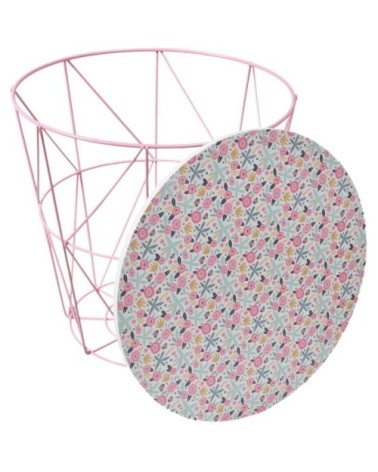 Corbeille de rangement filaire couvercle à motifs noir - circuit