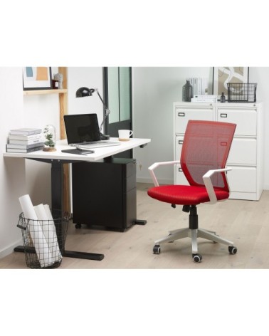 Chaise de bureau rouge réglable en hauteur