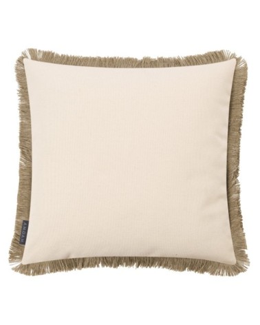 Housse de coussin tropicale nature avec franges 45x45