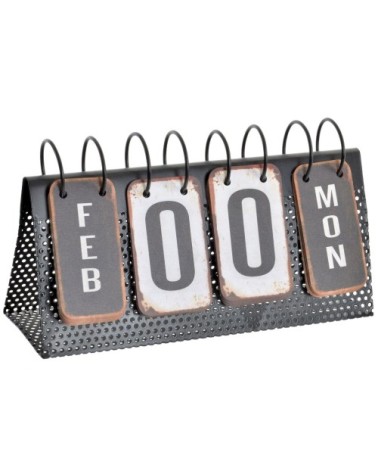 Calendrier noir en métal