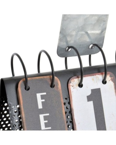 Calendrier noir en métal