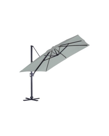 Parasol déporté 3x3m  - gris perle en aluminium