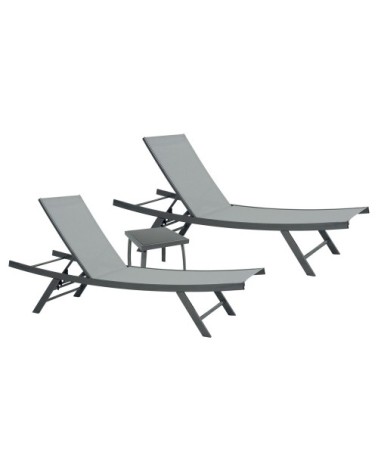 Bain de soleil  en acier gris perle