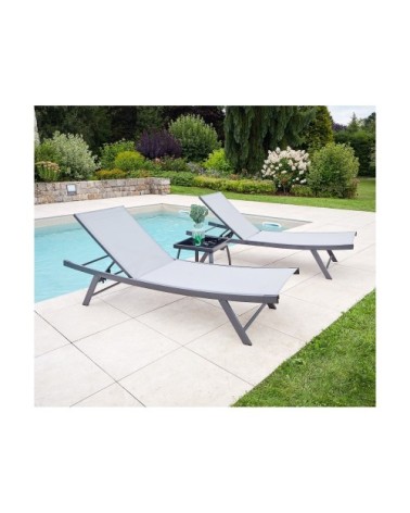 Bain de soleil  en acier gris perle