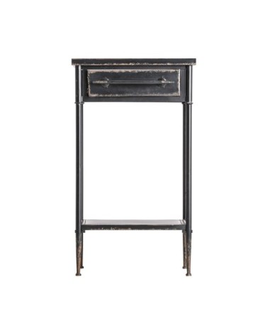 Table de chevet en fer noir 45,5x36x70