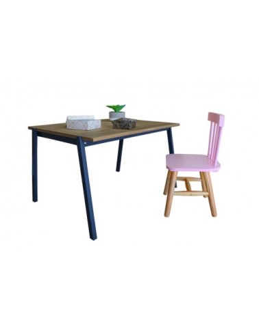 Table de jardin pour enfant en bois d'acacia bleu