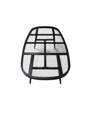 Table de jardin en aluminium gris plateau verre 6 places