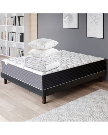 Ensemble Matelas 160x200 ressorts +Couette 240x220 + Oreillers