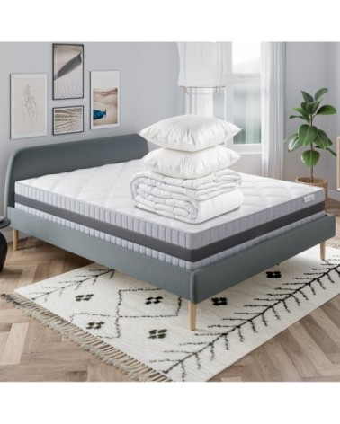 Ensemble matelas 160x200 Mémoire De Forme +Couette 240x220 + Oreillers