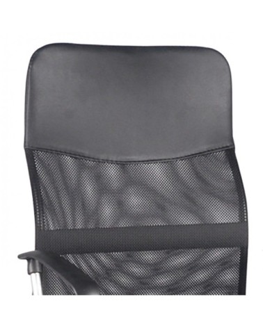 Fauteuil de bureau en mesh noir et métal chromé avec roulettes