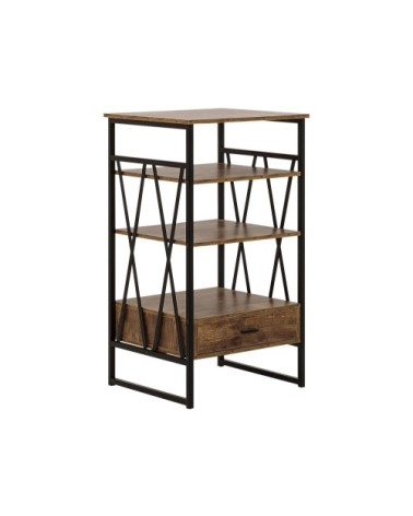 Étagère imitation bois foncé avec tiroir