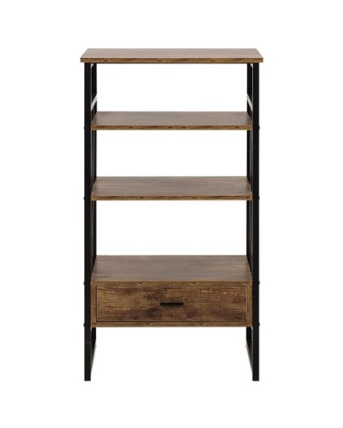 Étagère imitation bois foncé avec tiroir