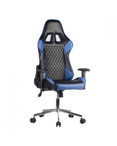 Fauteuil de bureau gaming noir et bleu dossier inclinable