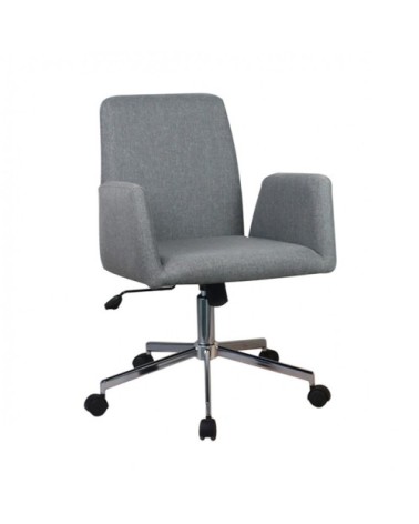 Fauteuil de bureau en tissu gris anthracite avec roulettes