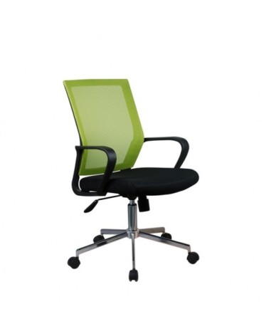 Fauteuil de bureau vert noir dossier souple et assise réglable