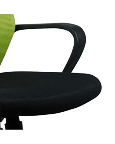 Fauteuil de bureau vert noir dossier souple et assise réglable