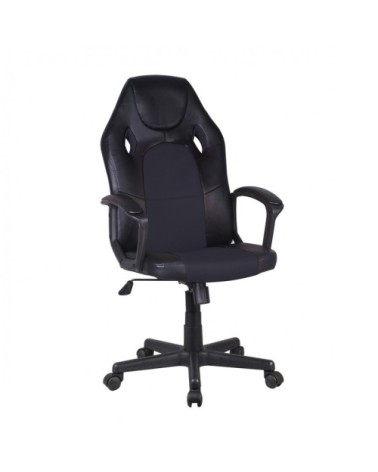 Fauteuil gaming noir en simili et mesh avec assise réglable