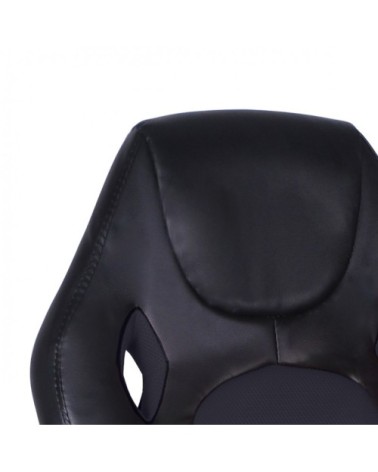 Fauteuil gaming noir en simili et mesh avec assise réglable