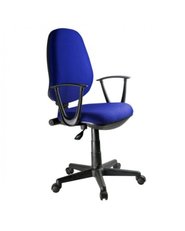 Fauteuil de bureau bleu réglable et inclinable avec roulettes