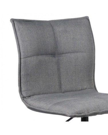 Chaise de bureau en tissu gris anthracite matelassé roulettes