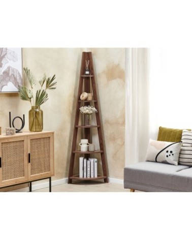 Étagère angle effet bois meuble de rangement SOLO