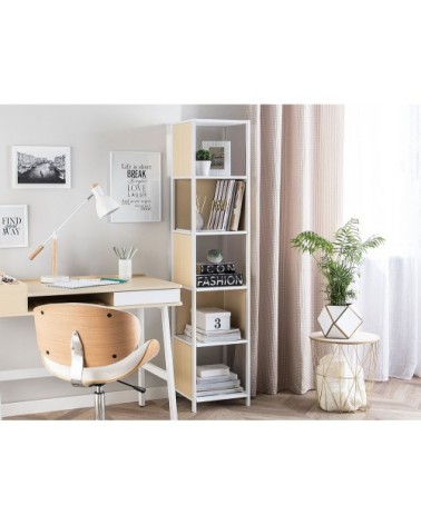 Étagère blanche et bois clair