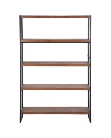 Étagère noire et bois foncé 4 rangées