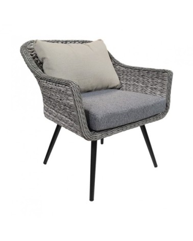 Fauteuil de jardin en aluminium et tressage gris