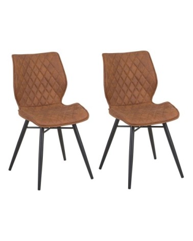 Lot de 2 chaises en tissu marron