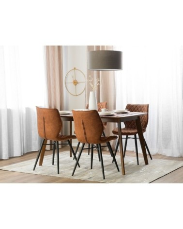 Lot de 2 chaises en tissu marron