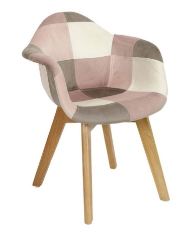 Fauteuil patchwork pour enfants léonie rose