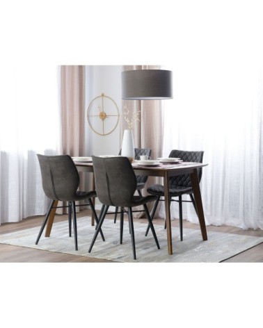 Lot de 2 chaises en tissu gris