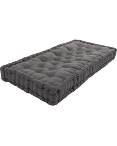 Coussin de palette en coton coloré 120 x 80 cm gris anthracite