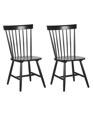 Lot de 2 chaises de salle à manger en bois noir