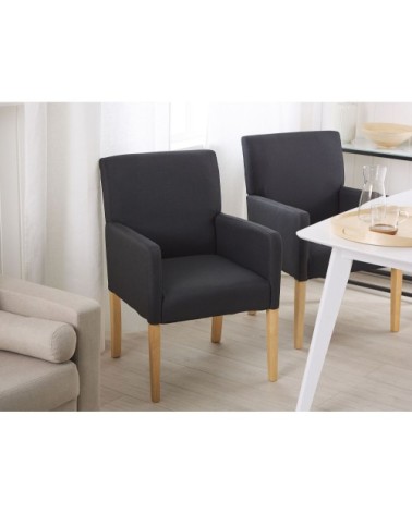 Chaise de salle à manger en tissu noir