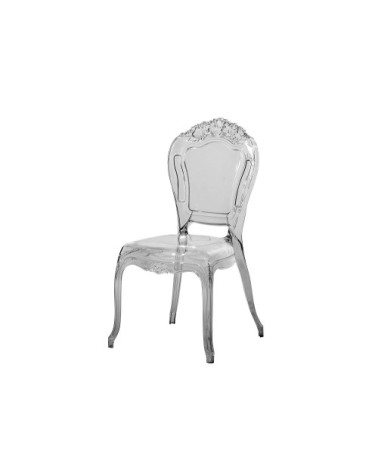 Lot de 2 chaises de salle à manger noires transparentes