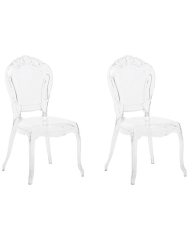 Lot de 2 chaises de salle à manger transparent