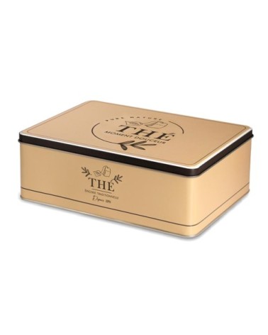 Boîte beige pour ranger le thé 22x16cm