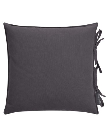 Housses de coussin à nouettes 100% lin anthracite 40x40 - Lot de 2
