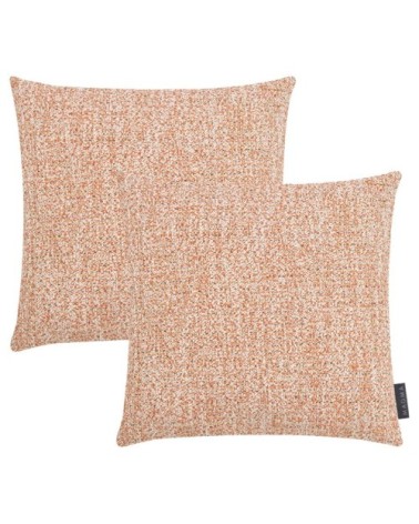 Housses de coussin jacquard effet tweed orange 40x40-Lot de 2