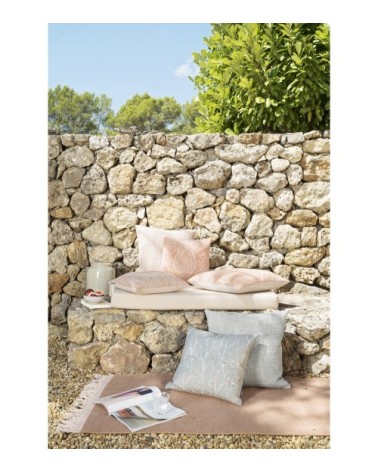 Housses de coussin jacquard effet tweed rose 40x40 - Lot de 2