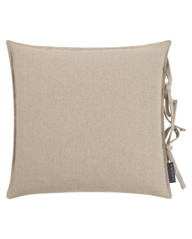 Housses de coussin à nouettes 100% lin sable 40x40 - Lot de 2