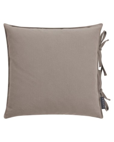 Housses de coussin à nouettes 100% lin taupe 40x40 - Lot de 2