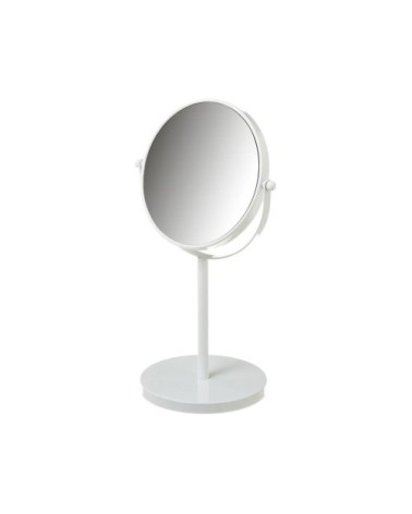 Miroir grossissant (x5) double face en métal blanc